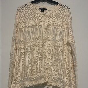 Mr. Tablecloth Elegant Ivory Lace Blouse